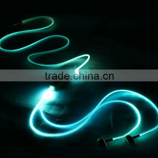 Sport Earphone 3.5mm In-ear Stereo Phone Headset Luminous Glow Earphone Headphone Handsfree With Mic photo-3