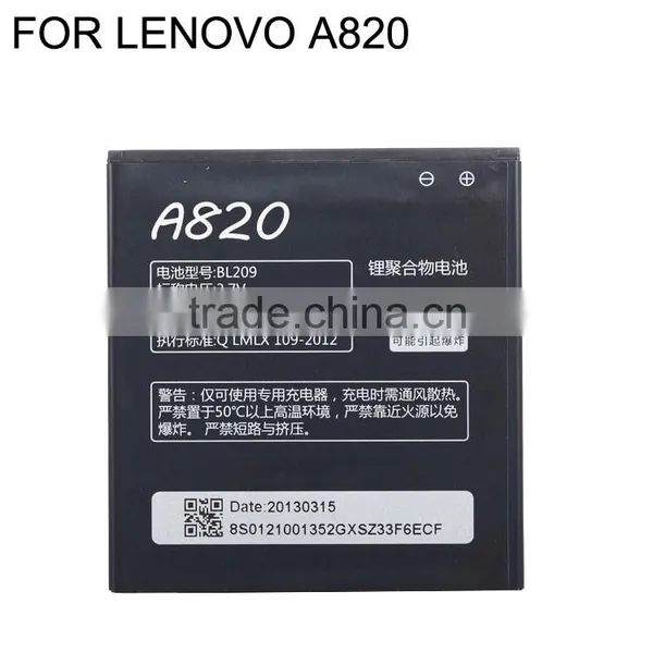 2000mah Mobile Phone Battery Bl209 for Lenovo A706 A788t A820e