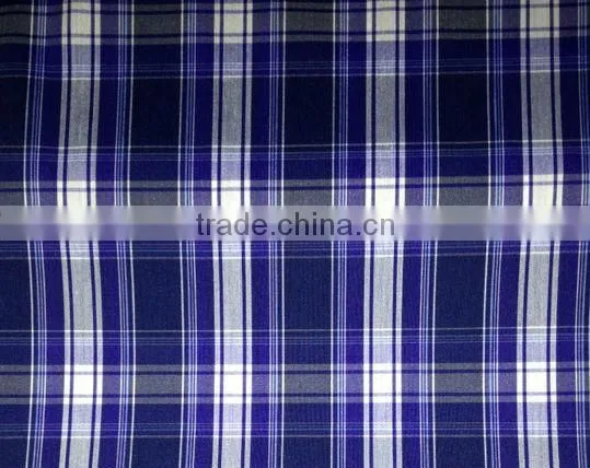 Navy Blue Checks Fabric/ Polyester Fabric/ Polyester Print Fabric photo-2