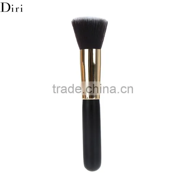 Gold Ferrule Wooden Handle Flat Contour Foundation Brush photo-2