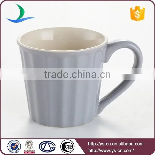 Ceramic Glazed Embossed Mugs With Handle Wholesale photo-2