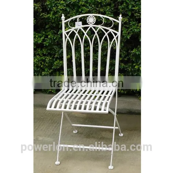 Powerlon Vintage Wrought Iron Folding Patio Chair