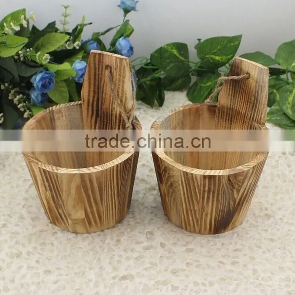 Natural Round Wooden Barrel, Wooden Cask, Wooden Bucket photo-4