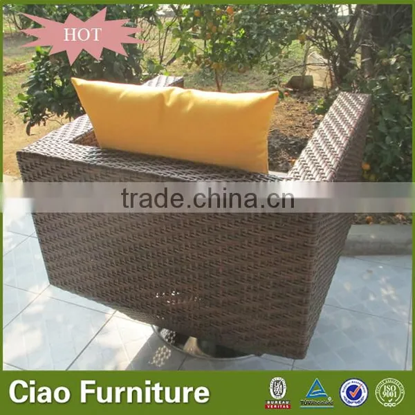 Hot Sell Outside Sofa Chair Leisure Wicker Rotating Coffee Chair photo-2