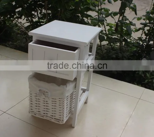 White Wooden Wicker Chest of Drawers ,Wooden Storage Chest photo-2