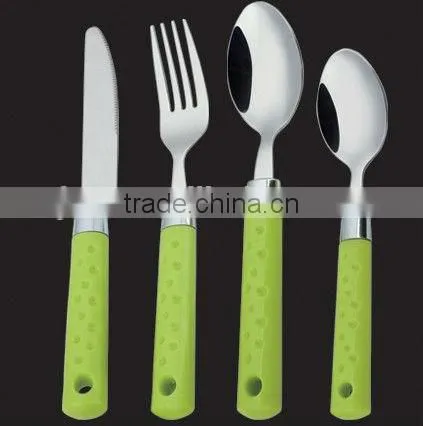 Stainless Steel Colored Plastic Handle Cutlery Set, Tableware Set photo-5