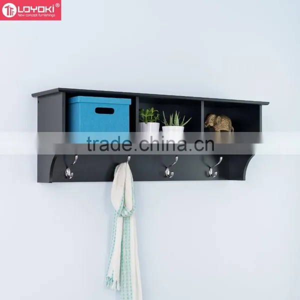 Entryway Cube Shelf With Coat Hook Wood Cubes Furniture Wall Storage Organizer Floating Shelf photo-3