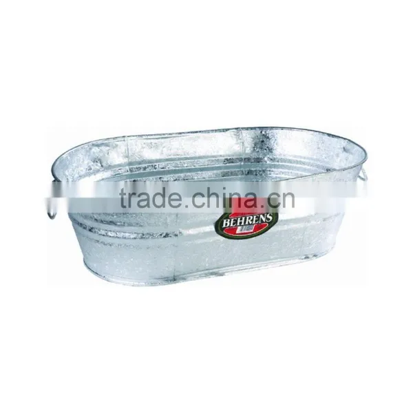 Large Retro Oval Metal Beverage Party Tub / Ice Bucket / Wine Cooler photo-3