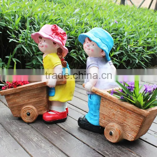 Christmas Garden Statue Decorations Fiberglass Garden Child Statue photo-5