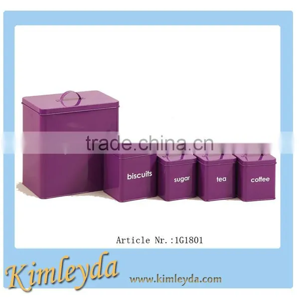 Storage Canister Bread Bin Biscuit Tea Coffee Sugar Canister Set photo-2