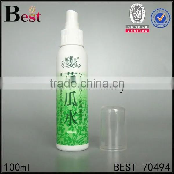 2017 Hot New Products Round Shoulder Screen Printing Cosmetic Toner Fragrance Perfume White 100ml Plastic Spray Bottle photo-2