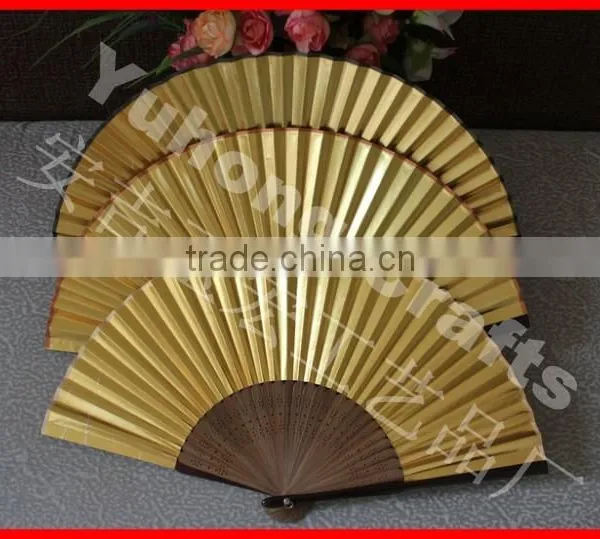 Gold and Silver Color Japanese Hand Fan photo-2