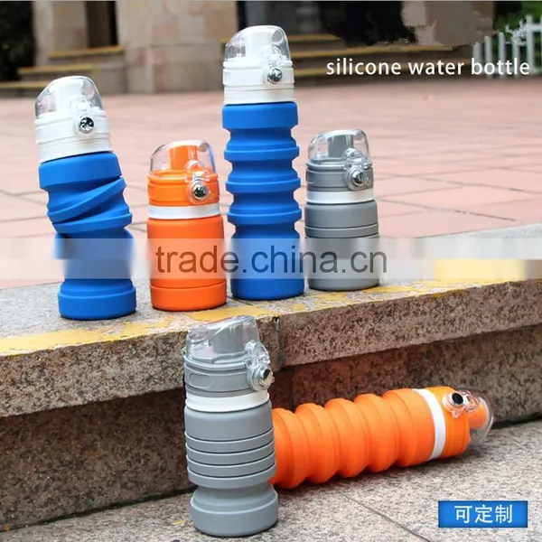 UCHOME TOP Hot Sale Outdoor 100% Food Grade Travel Foldable Collapsible Silicone Water Bottle photo-2