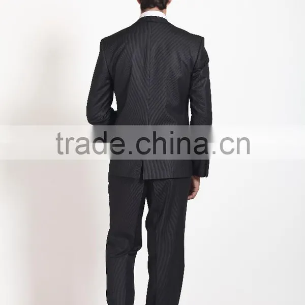 2015 Stripe Fashion 3 Pieces Slim Fit Business Suits for Man photo-5
