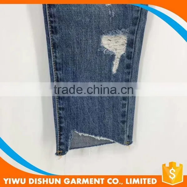Women Cotton Brand Ripped Pants Jeans photo-4