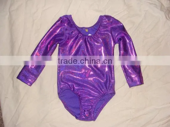 Long Sleeve Gymnastics Leotards in Any Color Fabric- Pink Twinkle Pictured photo-3