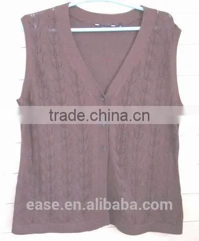 Extra Size Fat Women Pointelle Pattern Sweater Vest photo-3