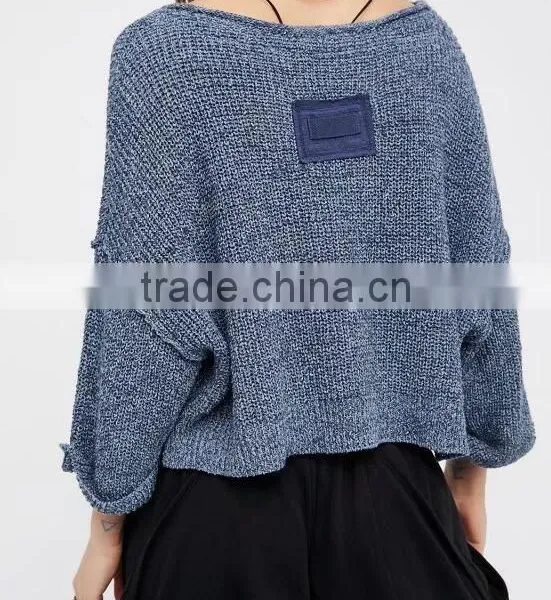 Runwaylover 127 New Style 2017 Ladies Deep V-Neck Loose Knitted T-Shirts photo-5