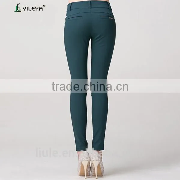 Elegant Women Casual High Waisted Slimming Pants With Side Pockets photo-3