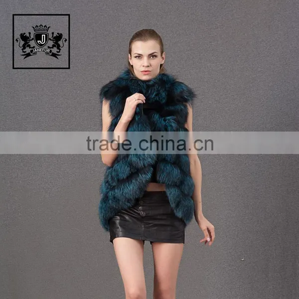 Factory High Quality Handmade Knitted Fox Fur Vest All Size Wholesale Vest