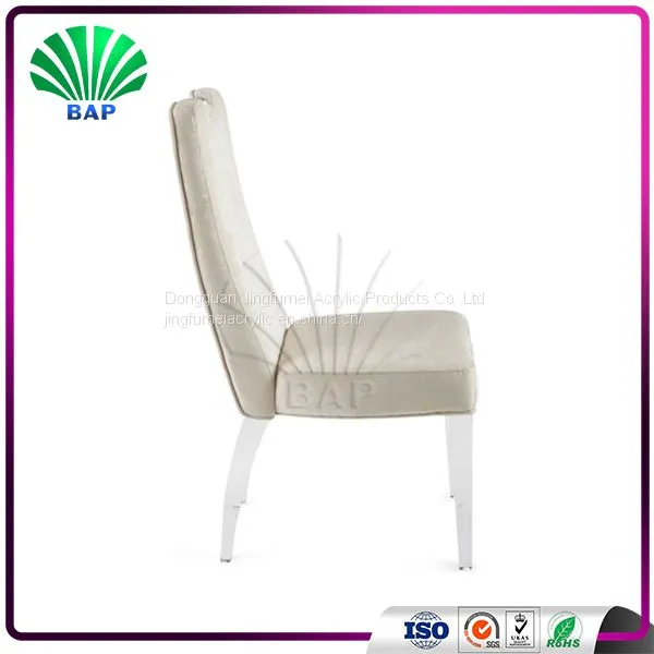Plexiglass White Banquet Chair High Back Dining Chair Wedding Chair For Groom And Bride photo-3