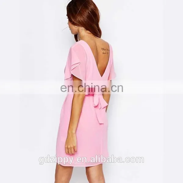 Express Clothing Warehouse Chiffon Angel Sleeve Dress for Women photo-4