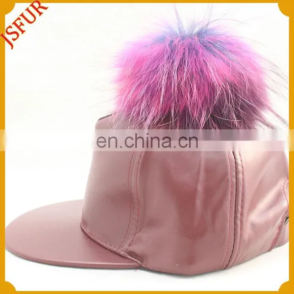 Wholesale High Quality Genuine Raccoon Fur Pompom Hat photo-3