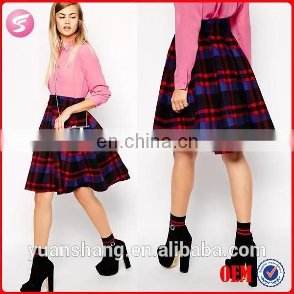 Beautiful Adult School Girl Plaid Skirt Fancy Dress Plaid Skirt