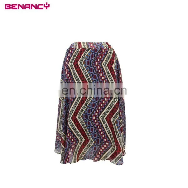 Plisse Chiffon Zigzag Print Crepe Skirt Pleated Skirt Guangzhou photo-2