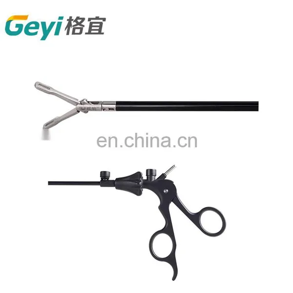 Geyi Autoclavable Laparoscopic Surgical Instruments Fenestrated Grasping Forceps With Long Tip photo-3