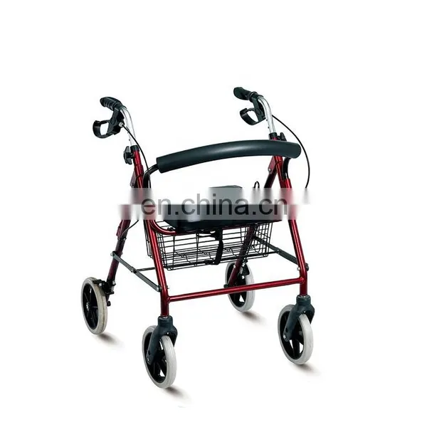 Factory Price 4 Legs Lightweight Aluminum Walker Rollator With Shopping Bag