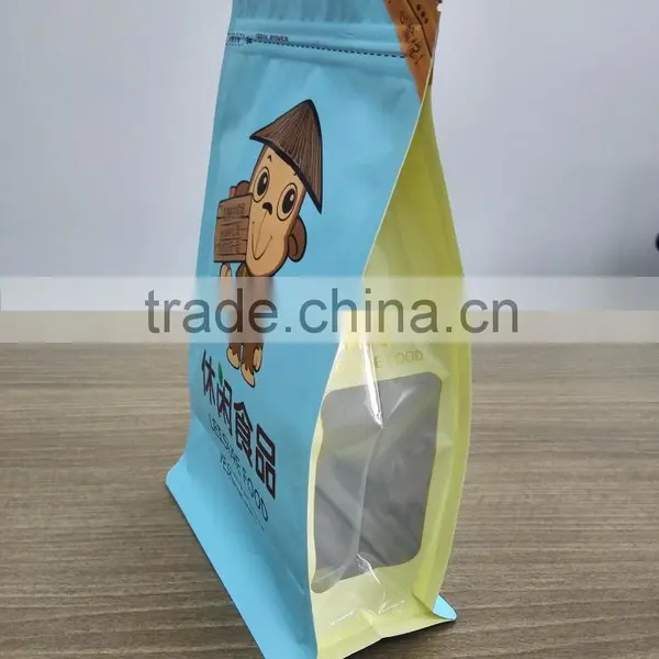 Flat Bottom Bag With Zipper and Clear Window for Leisure Food Packaging photo-4