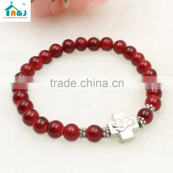 Catholic Sonte Beads Bracelet With Cross photo-2
