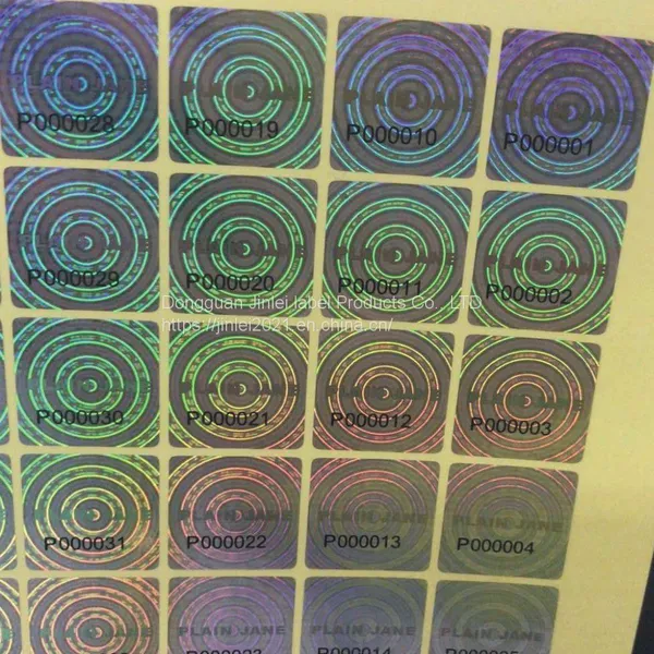 Round Laser Etched Adhesive Security Hologram Labels With Serial Numbers