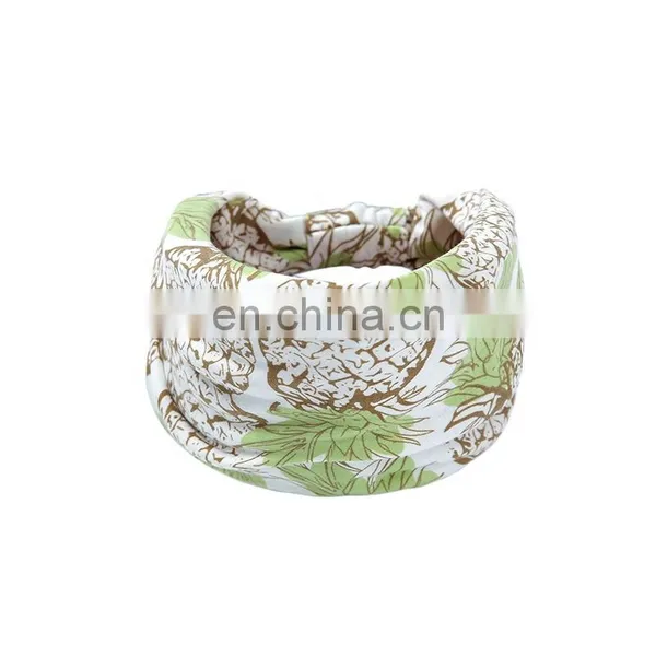 Cheap Custom Sublimation Headband Solid Twist Elastic Hairbands With Button photo-5