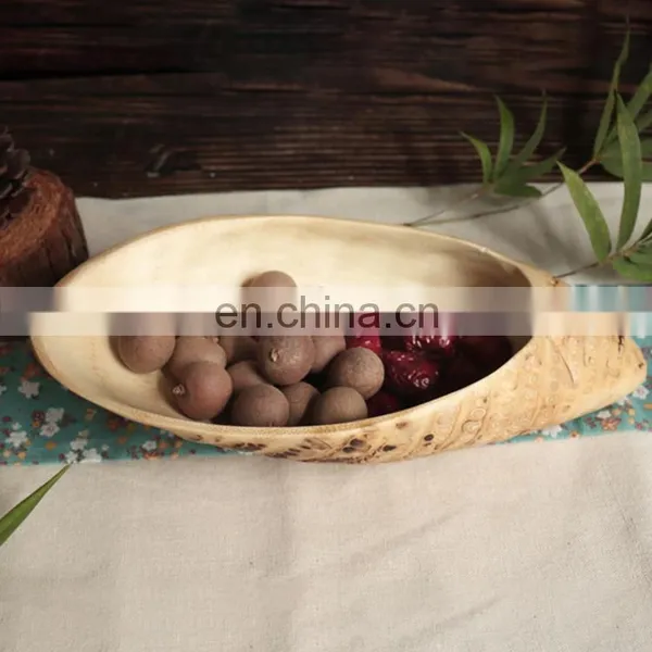 Decorate Bamboo Root Dry Fruit Plate Bio-degradable Luxury Snack Plate Dinner Snack Serving Wedding Party Plates photo-3