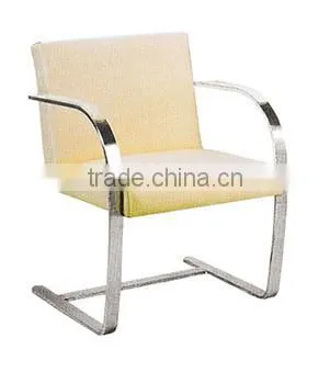 Replica Graceful European Design Stainless Steel Genuine Leather Brno Chair ByLudwing Mies Van Der Rohe for Office photo-3