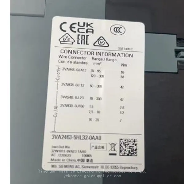 Siemens High Breaking Easy Installation Low Speed Molded Case Circuit Breaker 3VA2463-5HL32-0AA0