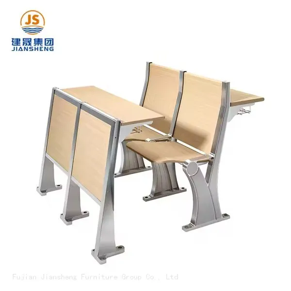 JS Group Wooden Lecture Room Chairs With Tables School Furniture Plywood Material