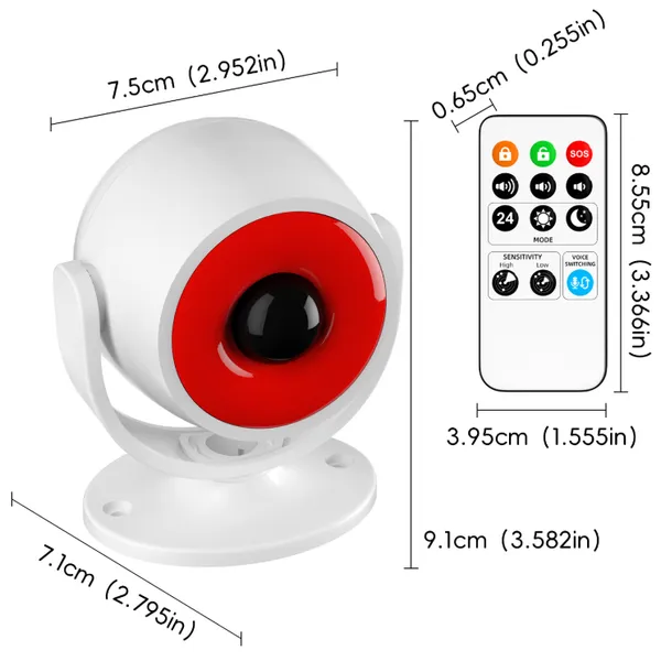 Infrared Alarm Detector, Human Body Infrared Alarm, Home Doors and Windows Anti-theft, Store On-site Sound and Light Alarm