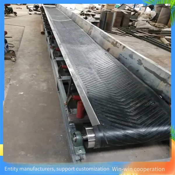 Non-lifting Belt Conveyor, Large-inclination Loading Conveyor, 10-meter-long Automatic Lifting Ribbed Conveyor photo-2