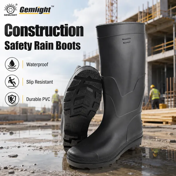 Heavy Duty PVC Rain Boots With Durable PVC Body for African Importers OEM Bulk Order Support for Farm Construction and Market Use photo-4