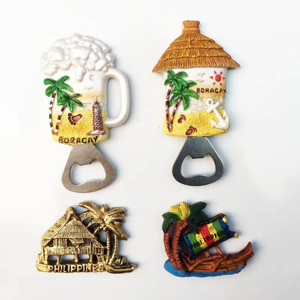 Wholesale Price Personalized Philippines Boracay Island Beach Scenery Tourist Memento Custom Resin Polyresin Souvenir Bottle Opener Factory