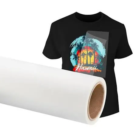 DTF Transfer Film Roll Glossy Transfer Finish Double-Sided Coated PET Film Hot & Cold Peel Compatible for Fabric