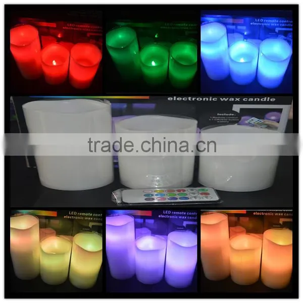 Color Changing Real Wax Candles 3 candles that mimics a real candles with Remote Control & Timer Made With Real Wax