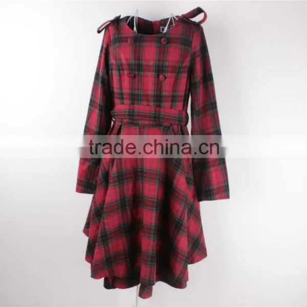 Lady's Garment Stock Lot Checked Winter Coat and Dress photo-2