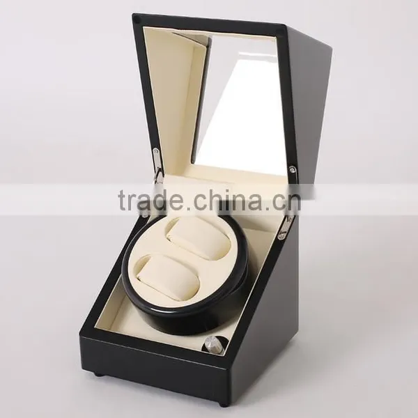 Custom Logo Printed Glossy Wooden Volta 2 Slot Watch Winder photo-2