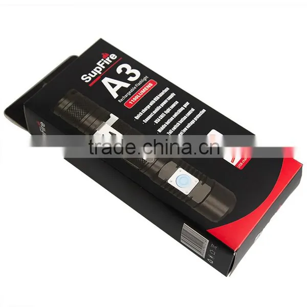 2016 New A3 Rechargeable LED Flashlight Torch USB Charge Portable photo-6