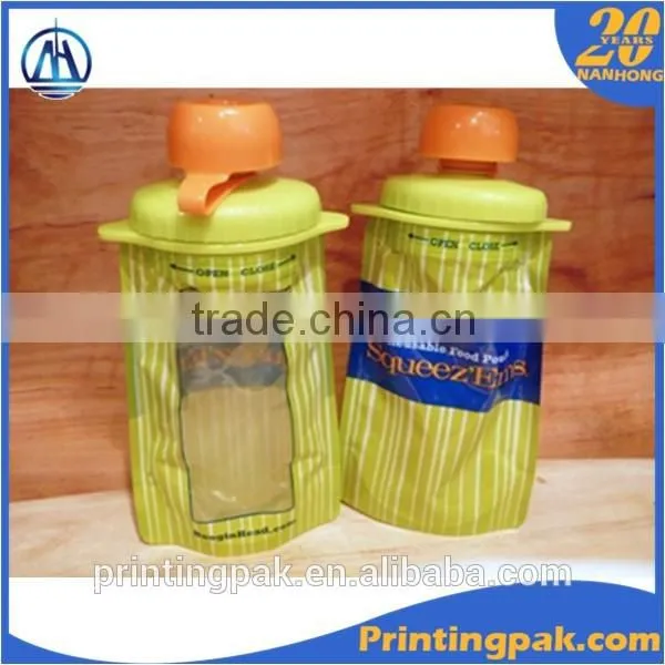 Custom Printed Self Standing Liquid Laundry Detergent Doypack Pouch With Spout for Packing Milk Juice photo-5