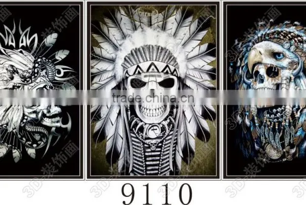 ON SALE 3D Flip Lenticular Pictures of PIRATE SKULLS and INDIAN SKULLS in Stock photo-3